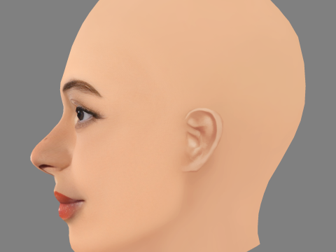 Ice Spice Head - No Hair - Low poly head for game 3D Model