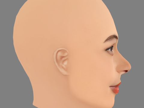 Ice Spice Head - No Hair - Low poly head for game 3D Model