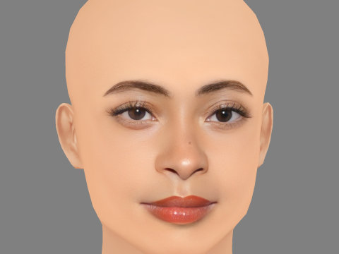 Ice Spice Head - No Hair - Low poly head for game 3D Model