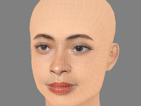 Ice Spice Head - No Hair - Low poly head for game 3D Model