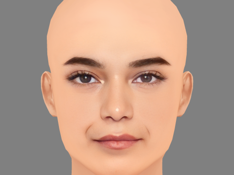 Cabeza de Iman Vellani - Sin pelo - Cabeza de baja poli para juego Modelo 3D