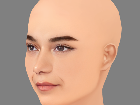 Cabeza de Iman Vellani - Sin pelo - Cabeza de baja poli para juego Modelo 3D