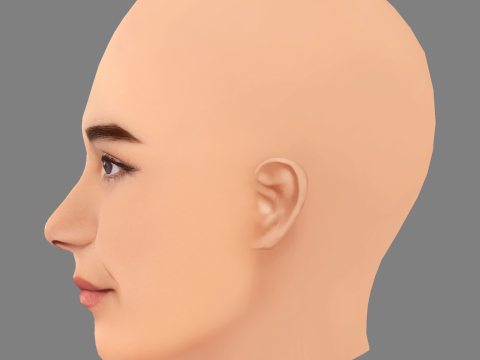 Cabeza de Iman Vellani - Sin pelo - Cabeza de baja poli para juego Modelo 3D