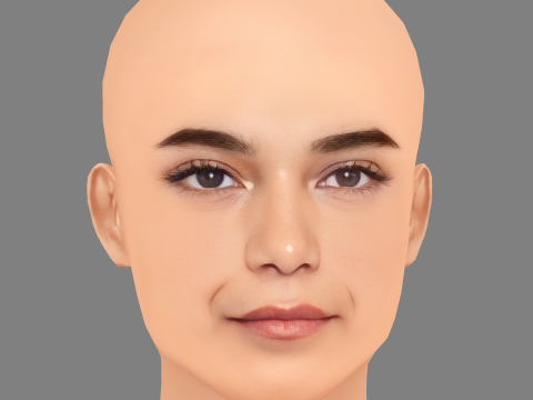 Cabeza de Iman Vellani - Sin pelo - Cabeza de baja poli para juego Modelo 3D