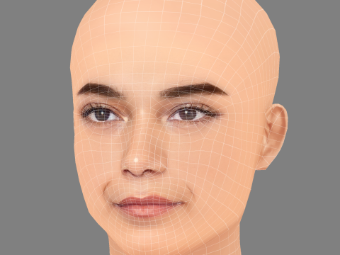 Cabeza de Iman Vellani - Sin pelo - Cabeza de baja poli para juego Modelo 3D