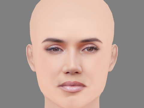 India Martinez Head - Tanpa Rambut - Kepala poli rendah untuk permainan Model 3D