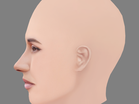 India Martinez Head - Tanpa Rambut - Kepala poli rendah untuk permainan Model 3D