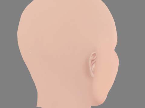 India Martinez Head - Tanpa Rambut - Kepala poli rendah untuk permainan Model 3D