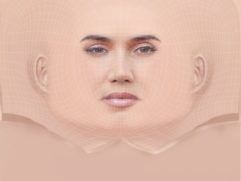 India Martinez Head - Tanpa Rambut - Kepala poli rendah untuk permainan Model 3D