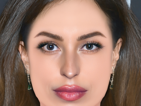 Ines de Ramon Head - No Hair - Laag poly hoofd voor wild 3D Model