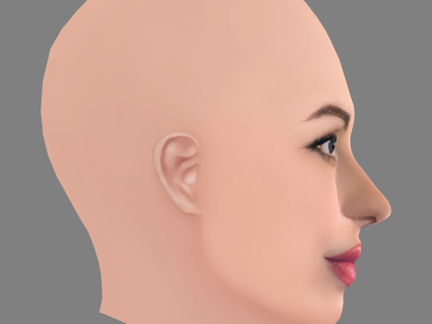 Ines de Ramon Head - 无头发 - 低聚游戏头 3D 模型