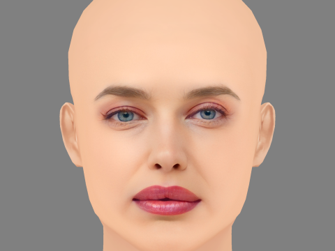 Irina Shayk Head – No Hair – Low-Poly-Kopf für das Spiel 3D Modell