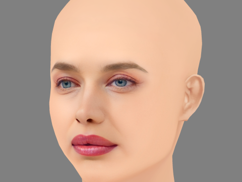 Irina Shayk Head – No Hair – Low-Poly-Kopf für das Spiel 3D Modell