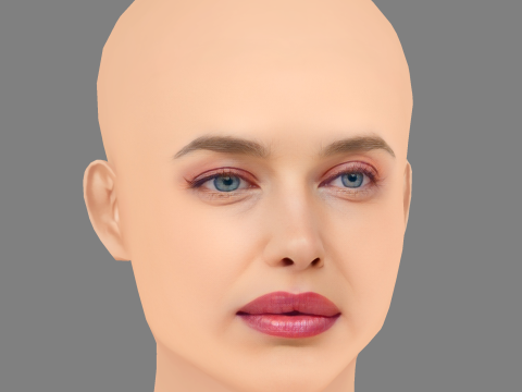 Irina Shayk Head – No Hair – Low-Poly-Kopf für das Spiel 3D Modell