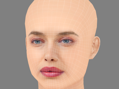 Irina Shayk Head – No Hair – Low-Poly-Kopf für das Spiel 3D Modell
