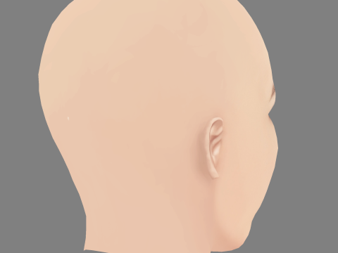 Голова Ізабели Феррер - без волосся - низькополігональна голова для гри 3D Модель