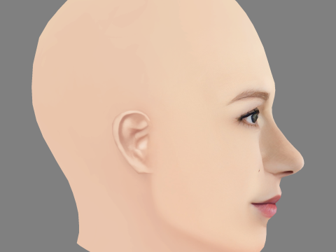 Голова Ізабели Феррер - без волосся - низькополігональна голова для гри 3D Модель