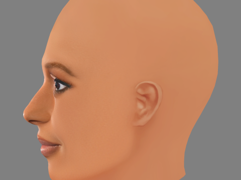 Голова Issa Rae - без волосся - низькополігональна голова для гри 3D Модель