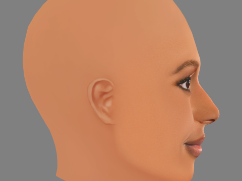 Голова Issa Rae - без волосся - низькополігональна голова для гри 3D Модель