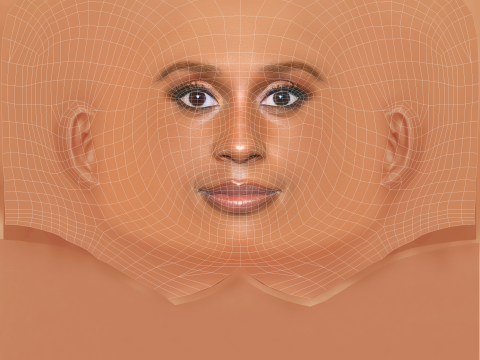 Голова Issa Rae - без волосся - низькополігональна голова для гри 3D Модель