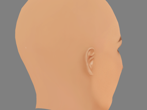 इज़ाबेला स्कोरुपको हेड - नो हेयर - गेम के लिए लो पॉली हेड 3D मॉडल