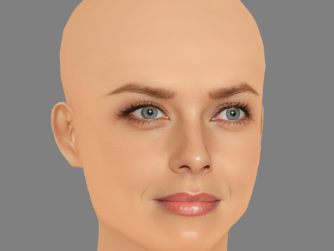 इज़ाबेला स्कोरुपको हेड - नो हेयर - गेम के लिए लो पॉली हेड 3D मॉडल