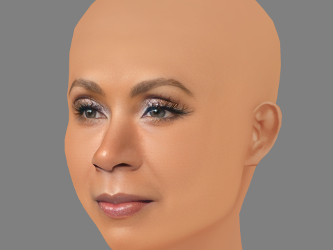 Jada Pinkett Smith Head - No Hair - Tête low poly pour le jeu Modèle 3D