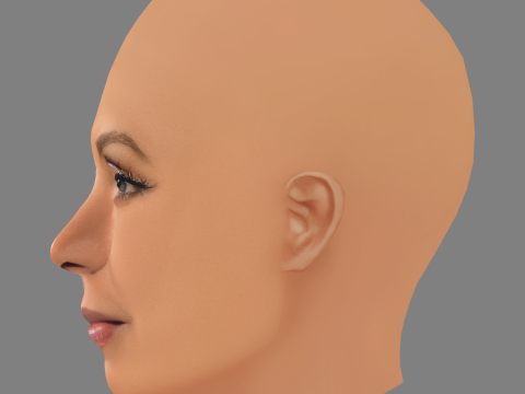 Jada Pinkett Smith Head - No Hair - Tête low poly pour le jeu Modèle 3D