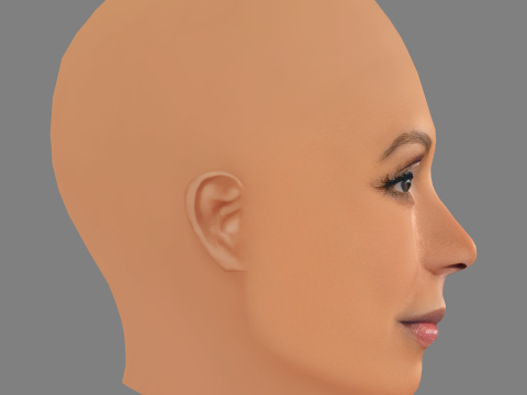 Jada Pinkett Smith Head - No Hair - Tête low poly pour le jeu Modèle 3D