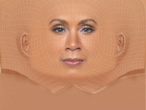 Jada Pinkett Smith Head - No Hair - Tête low poly pour le jeu Modèle 3D