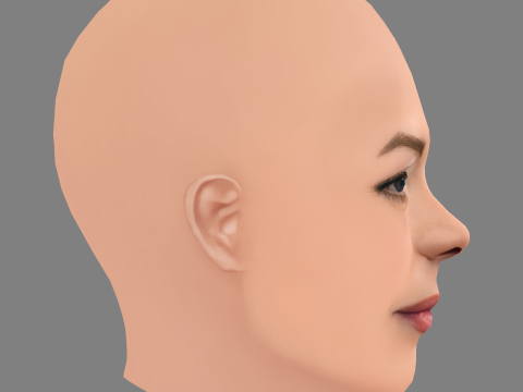 Jaime King Head - 无头发 - 低聚游戏头 3D 模型