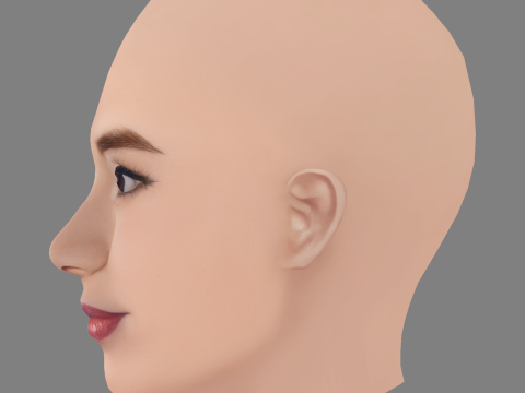 Jamie Chung Head - No Hair - Low poly head for game 3D Model