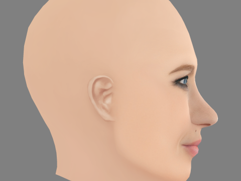 January Jones Head - No Hair - Low poly head para jogo Modelo 3D