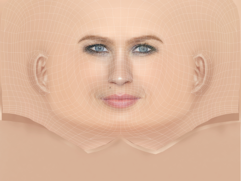 January Jones Head - No Hair - Low poly head para jogo Modelo 3D