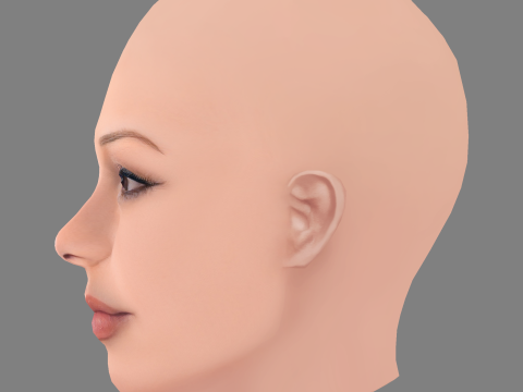 Голова Жасмін Сефас Джонс - без волосся - низькополігональна голова для гри 3D Модель