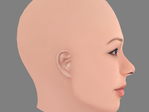 Голова Жасмін Сефас Джонс - без волосся - низькополігональна голова для гри 3D Модель