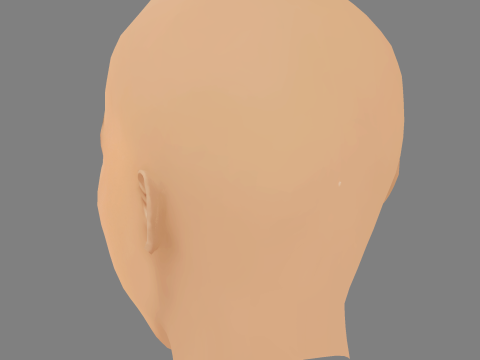 Jean Deaux Head - Saçsız - Oyun için düşük poli kafa 3D Model