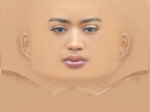 Jean Deaux Head - Saçsız - Oyun için düşük poli kafa 3D Model