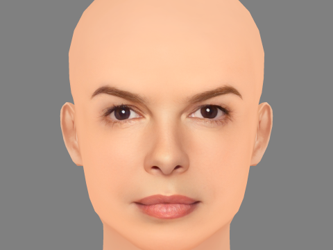 Głowa Jeanne Tripplehorn - No Hair - Głowa Low Poly do gry Model 3D