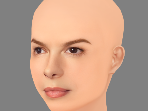 Głowa Jeanne Tripplehorn - No Hair - Głowa Low Poly do gry Model 3D