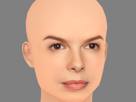 Głowa Jeanne Tripplehorn - No Hair - Głowa Low Poly do gry Model 3D