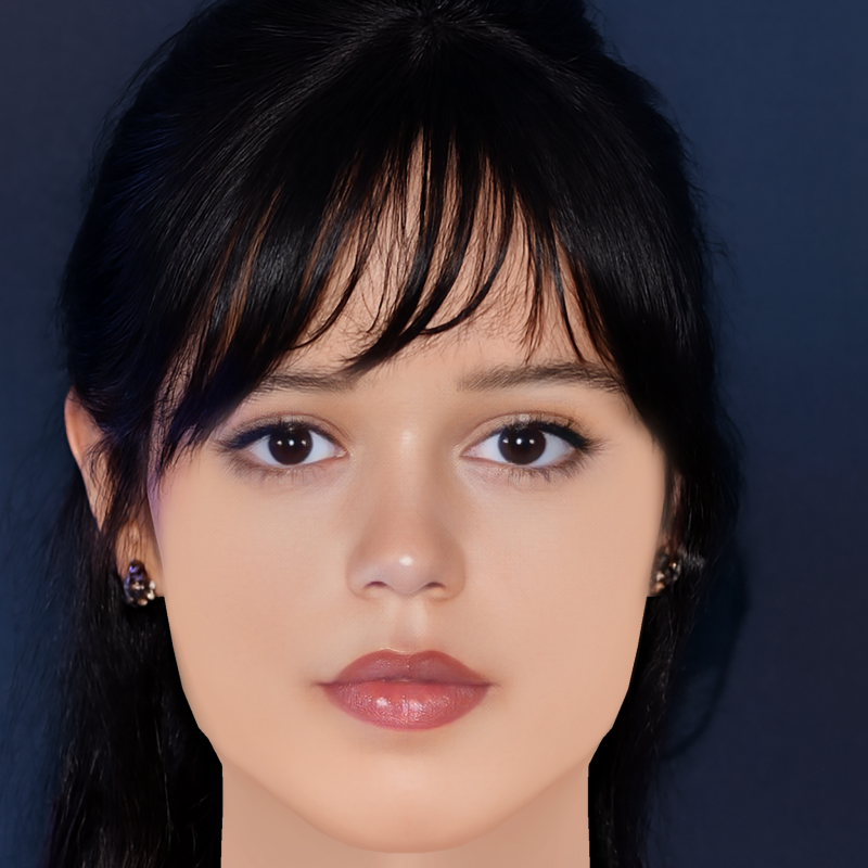 Jenna Ortega Kafa - Saçsız - Oyun için düşük poli kafa 3D Model .c4d .max .obj .3ds .fbx .stl .blend 