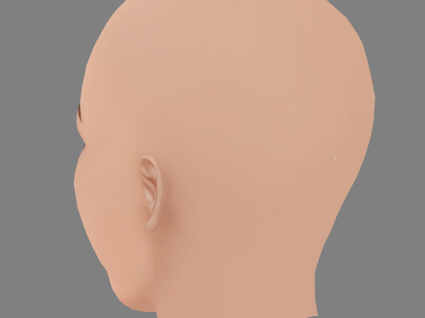 Jenna Ortega Kafa - Saçsız - Oyun için düşük poli kafa 3D Model