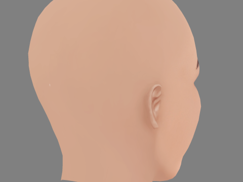 Jenna Ortega Kafa - Saçsız - Oyun için düşük poli kafa 3D Model