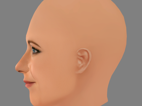 Jennifer Aniston Head - No Hair - Low poly head para jogo Modelo 3D