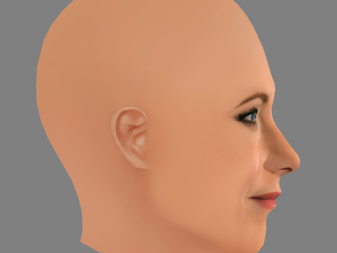 Jennifer Aniston Head - No Hair - Low poly head para jogo Modelo 3D