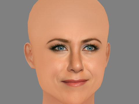 Jennifer Aniston Head - No Hair - Low poly head para jogo Modelo 3D