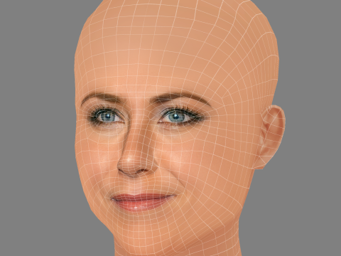 Jennifer Aniston Head - No Hair - Low poly head para jogo Modelo 3D