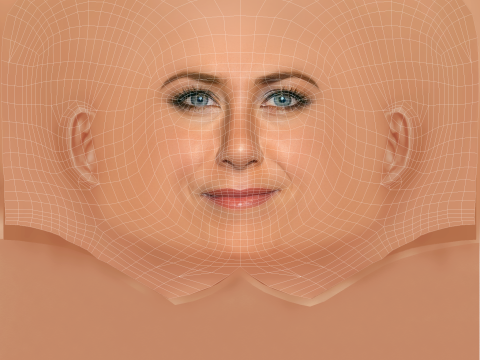 Jennifer Aniston Head - No Hair - Low poly head para jogo Modelo 3D