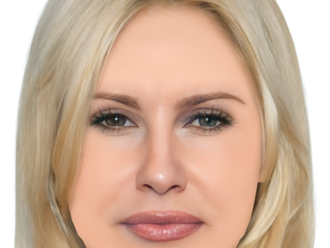 Testa Jennifer Coolidge - Senza capelli - Testa bassa in poliestere per il gioco Modello 3D